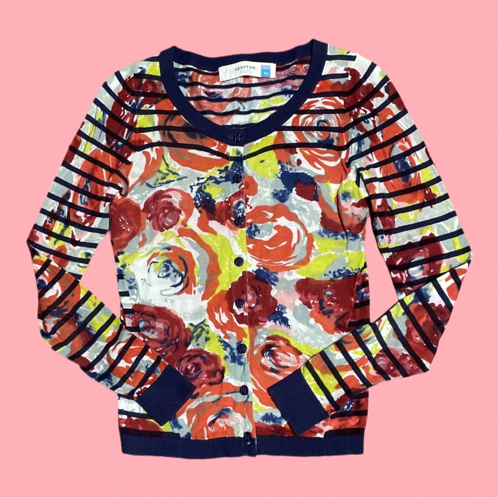 Like new! Anthropologie Sparrow Artist’s Study floral lightweight cardigan XS - Picture 11 of 13